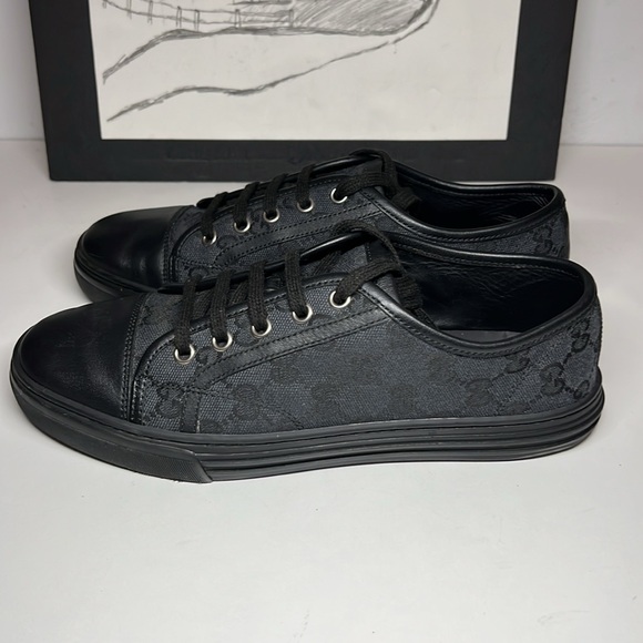 Gucci Canvas & Leather Black Sneaker Women’s Size US 7.5 - Picture 7 of 16